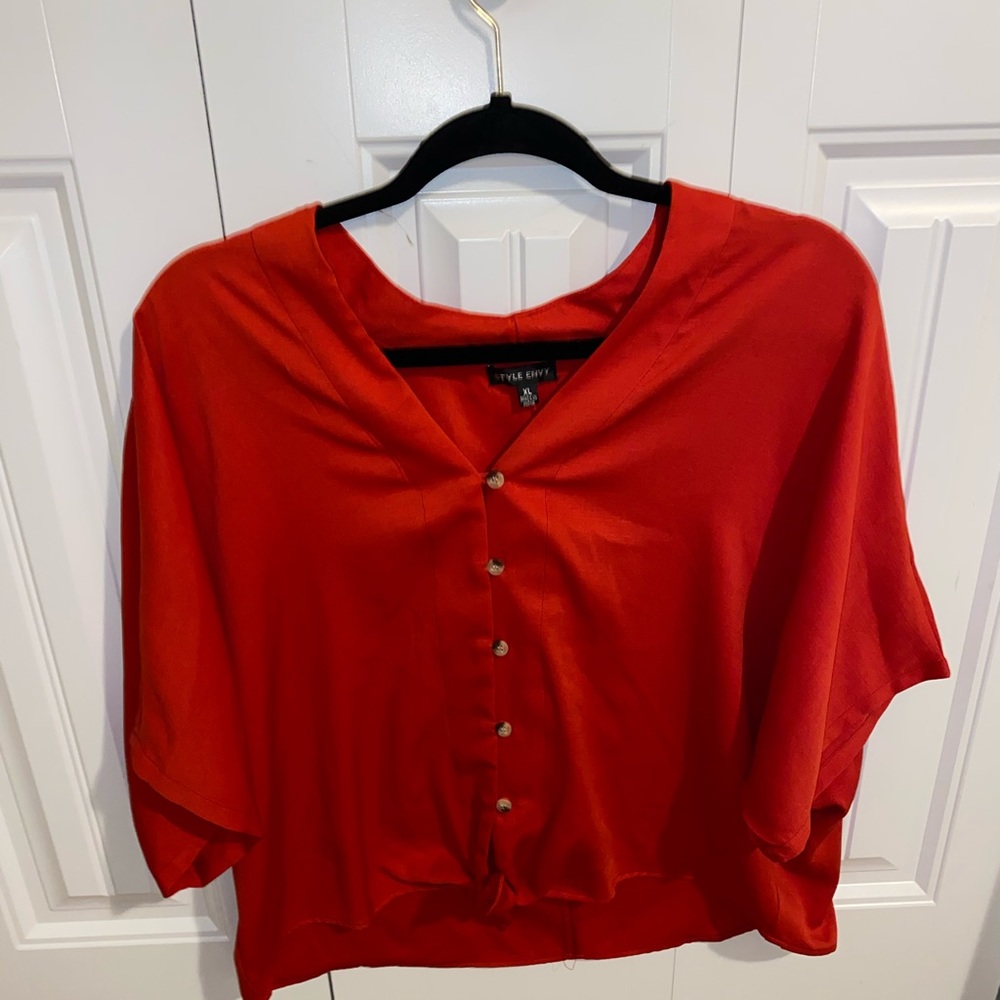 Front Tie Red Top!